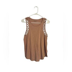 Mudd Mauve Lattice-Shoulder Tank Top
